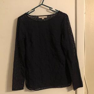 Loft brand, size XS, navy blue lace blouse.